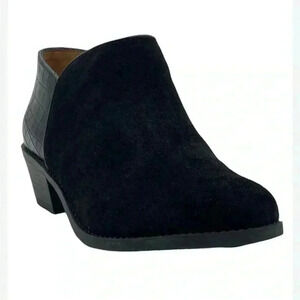 Vionic Water Repellent Suede Ankle Boots Marissa Black 9.5 Wide